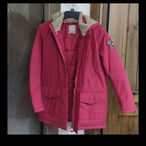Napapijri Red Jacket With Detachable Hood